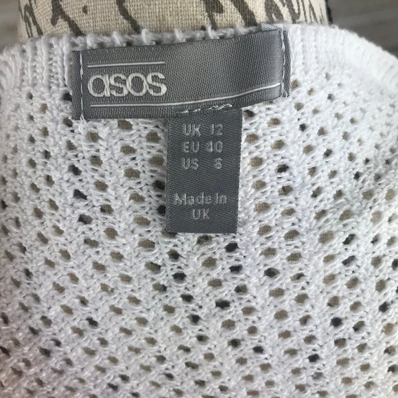 ASOS White Crop Top Sweater NWOT - Picture 3 of 3
